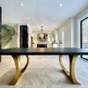 Carbon Black Brass Halo Table | Dining Table in Tables by YJ Interiors. Item composed of brass in contemporary or eclectic & maximalism style