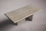 Rectangular Travertine Marble Dining Table | Tables by HamamDecor LLC