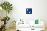 Blue in city | Oil And Acrylic Painting in Paintings by Luis Medina. Item composed of canvas in minimalism or contemporary style