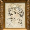 Athena Giclee Print in Vintage Gold Frame | Drawings by Suzanne Nicoll Studio. Item made of wood works with boho & contemporary style