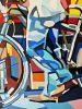 At the flea market | Oil And Acrylic Painting in Paintings by Noemi Safir Artist. Item composed of canvas in contemporary or industrial style