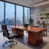Bespoke Live Edge Tang Single Slab Executive Desk & Table IV | Communal Table in Tables by Dynasty Artisan. Item made of wood works with minimalism & contemporary style