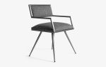 Ika Satin Metal Dining Chair | Chairs by LAGU. Item made of fabric with steel works with minimalism & modern style