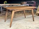 Modern Splayed Leg Dining Table | Tables by Coffey Custom Builds. Item made of oak wood works with mid century modern & contemporary style