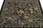 Rug & Kilim’s Chinese Pictorial Square Rug in Dark Gray | Area Rug in Rugs by Rug and Kilim