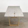 Custom Whitewashed Ash Dining Table | Tables by Elko Hardwoods. Item made of wood with brass