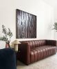 Masie | Chocolate Maroon Enameled Sculptural Art | Mixed Media by Blank Space Studios. Item made of oak wood works with mid century modern & contemporary style