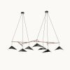 Emily Group of Seven Pendant Light – Black High Gloss | Chandeliers by MOSS Objects. Item composed of oak wood and steel in contemporary or modern style