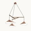Emily Group of Three Pendant Light – Dark Bronze Semi-Matte | Chandeliers by MOSS Objects. Item made of oak wood with steel works with contemporary & modern style