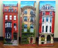 Beacon Hill Trio | Oil And Acrylic Painting in Paintings by Ann Gorbett Palette Knife Paintings. Item made of synthetic