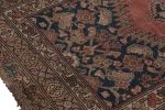 Antique Hamadan Rug in Blue and Red with Geometric Medallion | Area Rug in Rugs by Rug and Kilim