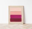 Pink, Magenta and Raspberry Stripe Abstract Art Print | Prints by Emily Keating Snyder. Item composed of paper compatible with minimalism and contemporary style