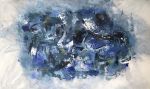 Soulful Blues Acrylic Abstract | Oil And Acrylic Painting in Paintings by Strokes by Red - Red (Linda Harrison). Item made of canvas