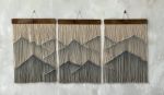 Hand dyed wall hanging "Threaded Horizons" | Macrame Wall Hanging in Wall Hangings by Tissage Sauvage. Item made of wood with cotton works with boho & country & farmhouse style