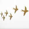 Large scale ceramic wall sculpture artwork gold birds | Wall Hangings by Elizabeth Prince Ceramics. Item composed of ceramic compatible with minimalism and contemporary style