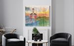 LIGHTHOUSE Coastal Landscape Dyed Tapestry Wall Hanging | Wall Hangings by Wallflowers Hanging Art. Item made of oak wood with fiber works with country & farmhouse & eclectic & maximalism style