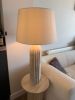 Hand-Carved Travertine Table Lamp | Lamps by AEGEAN MARBLE ARTISAN ATELIER. Item made of marble works with minimalism & contemporary style