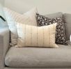 Block printed cushion | Pillows by Velvet Fringe. Item composed of linen in boho or mid century modern style