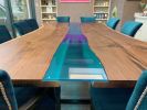 Glass River Dining Table | Tables by Fine Line Woodworks. Item made of walnut with glass