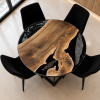 Luxury Round Black Epoxy Dining Table Top | Tables by Innovative Home Decors. Item composed of wood compatible with country & farmhouse and art deco style