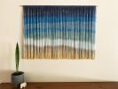 Hand Dyed Textile Art WAVES Wall Hanging, Fiber Art Tapestry | Wall Hangings by Wallflowers Hanging Art. Item composed of wood & wool compatible with boho and country & farmhouse style