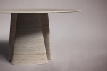 Travertine Round Dining Table | Tables by HamamDecor LLC. Item composed of marble in mediterranean or modern style