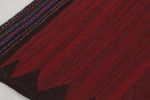 Vintage Sofreh Persian Kilim, Square Rug in Deep Red Open | Area Rug in Rugs by Rug and Kilim