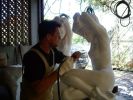 Redhead Cariátide | Sculptures by Cicero D'Ávila. Item made of marble