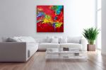 Red's Adventure Contemporary Oil Abstract | Oil And Acrylic Painting in Paintings by Strokes by Red - Red (Linda Harrison). Item made of canvas