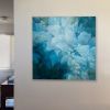Soft and Romantic Floral Painting with Blues and white | Oil And Acrylic Painting in Paintings by Lynette Melnyk. Item composed of canvas in contemporary or modern style