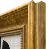 Contemporary Black and White Paper Collage in Vintage Frame | Oil And Acrylic Painting in Paintings by Suzanne Nicoll Studio. Item composed of wood and paper in minimalism or mid century modern style