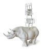 "Rhino with chairs" | Sculptures by MARCANTONIO. Item composed of wood and bronze