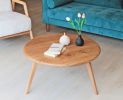 Solid Wood Round Coffee Table , Minimalist Coffee Table | Tables by OzzWoodArt. Item composed of oak wood in minimalism or mid century modern style