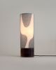 Modern Retro Table Lamp | Lamps by La Loupe. Item made of walnut with linen works with mid century modern & japandi style