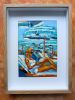 Sun, Stripes & Sea | Oil And Acrylic Painting in Paintings by Berezart. Item composed of canvas in contemporary or mediterranean style