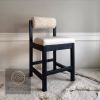 Rody Counter Stool - Sheepskin / Leather | Chairs by YJ Interiors. Item made of oak wood with fabric works with mid century modern & contemporary style