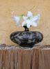 Stout Noir Vessel with Vine and Floral detail | Vases & Vessels by Twinette Poterie. Item composed of ceramic compatible with contemporary and modern style