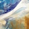 Breathe - beach ocean abstract art in blues, white, beiges | Oil And Acrylic Painting in Paintings by Lynette Melnyk. Item composed of canvas and synthetic