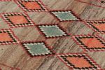 Vintage Gabbeh Persian Tribal Rug, Beige-Gray with DIamond | Area Rug in Rugs by Rug and Kilim