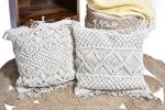 Ella Artisanal Macrame Cushion Cover _handcrafted textile | Pillows by Humanity Centred Designs. Item composed of cotton in boho or minimalism style