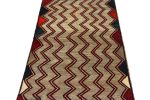 Vintage Gabbeh Tribal Rug in Beige-Brown and Red Chevron | Area Rug in Rugs by Rug and Kilim