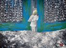 Guardian Angel | Oil And Acrylic Painting in Paintings by Elena Parau. Item made of wood & canvas compatible with contemporary and country & farmhouse style