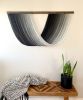 Black ombré swoop fiber Art wall hanging | Tapestry in Wall Hangings by The Cotton Yarn. Item made of wood with cotton