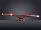 Imperial Cinnabar Ironwood Han Jian Decor Display Artifact | Ornament in Decorative Objects by Dynasty Artisan. Item made of wood with metal works with contemporary & eclectic & maximalism style