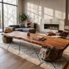 Bespoke Song Raw Stone Live Edge Single Slab Coffee Table | Tables by Dynasty Artisan. Item made of wood with stone works with minimalism & contemporary style
