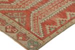 Vintage Turkish Oushak Rug in Red & Pink with Geometric | Area Rug in Rugs by Rug and Kilim