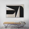 "Black & White Graphic No. 1 & 2" - Midcentury Modern | Oil And Acrylic Painting in Paintings by ART + ALCHEMY By Nicolette Atelier. Item composed of wood and canvas in minimalism or mid century modern style