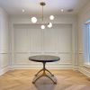 Oval Charcoal Walnut Brass Wishbone Table | Dining Table in Tables by YJ Interiors. Item composed of walnut and brass in mid century modern or contemporary style