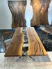 Live Edge Dining Table - Ultra Clear Epoxy | Tables by Tinella Collection. Item composed of walnut in modern or rustic style