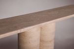 Natural Travertine Console Table. Narrow Console Table. | Tables by HamamDecor LLC. Item made of marble works with minimalism & contemporary style